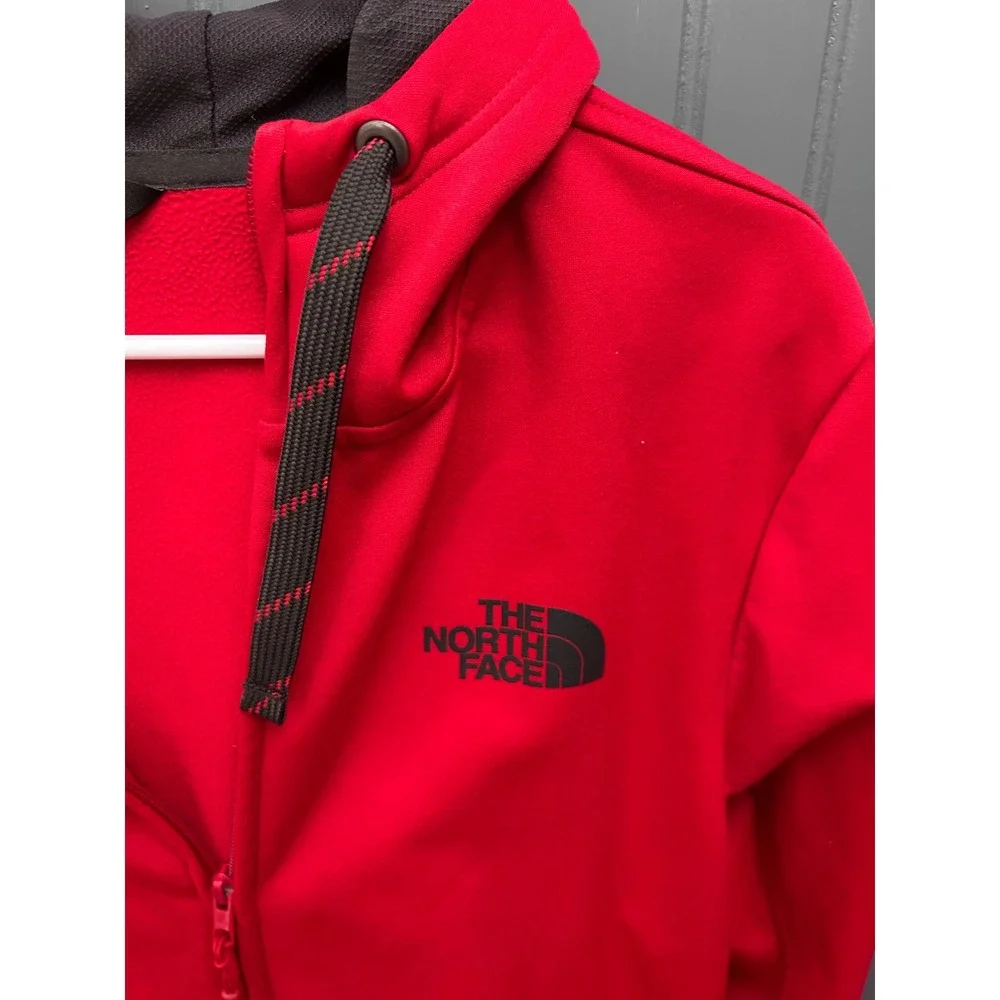 The North Face Mens Red Full Zip Hoodie Sweatshirt Thumbholes Size Large‎